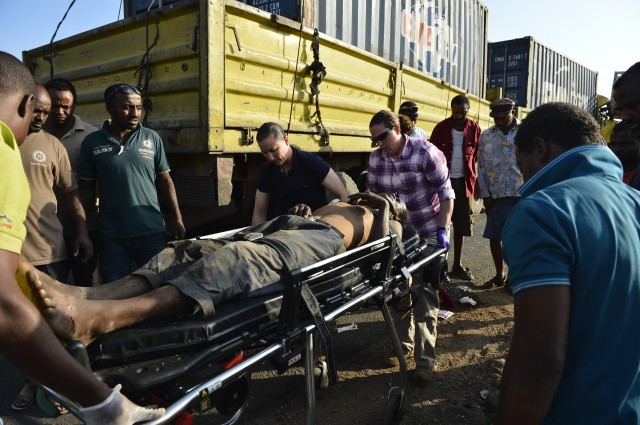 Patient on stretcher
