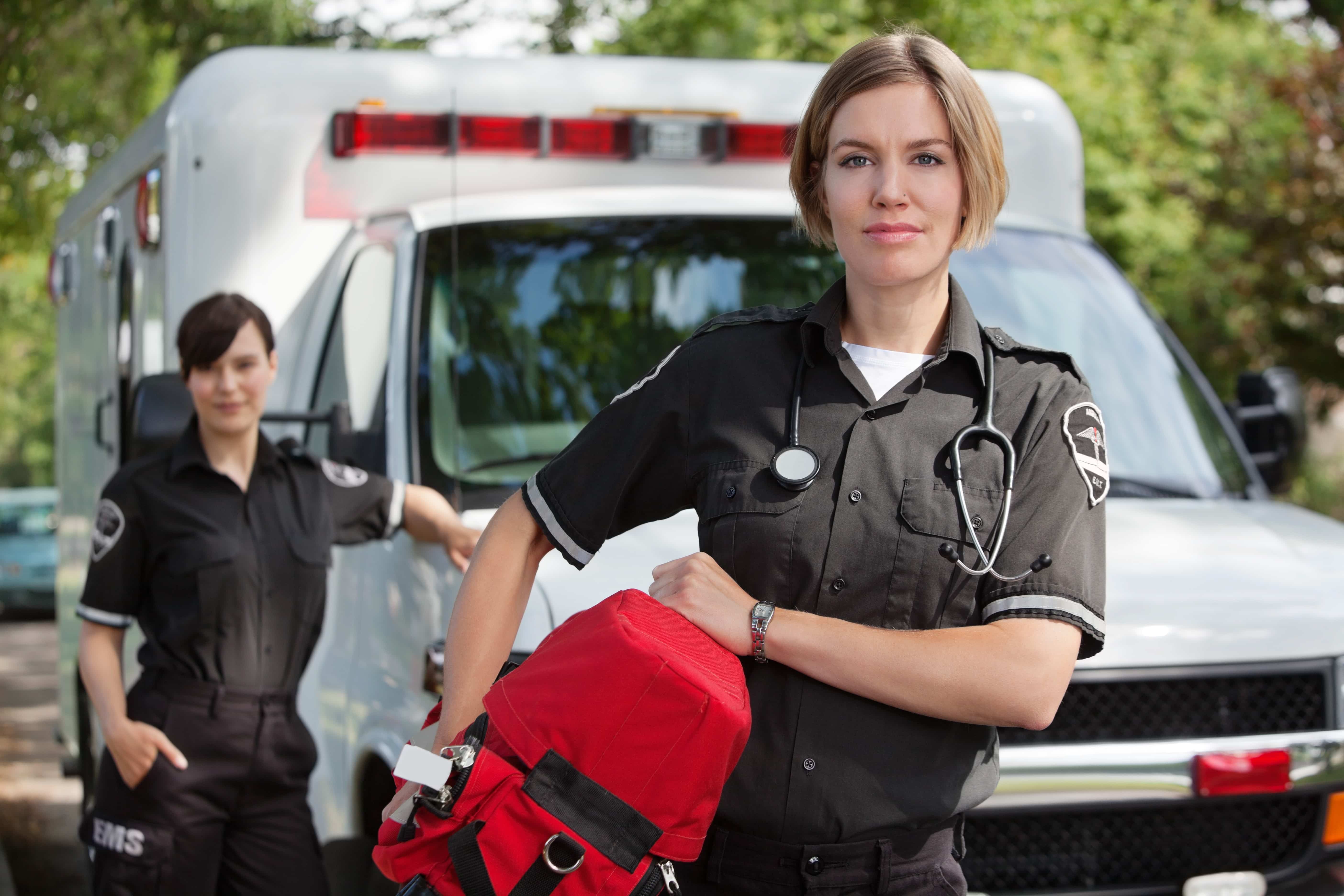 EMS professional with equipment