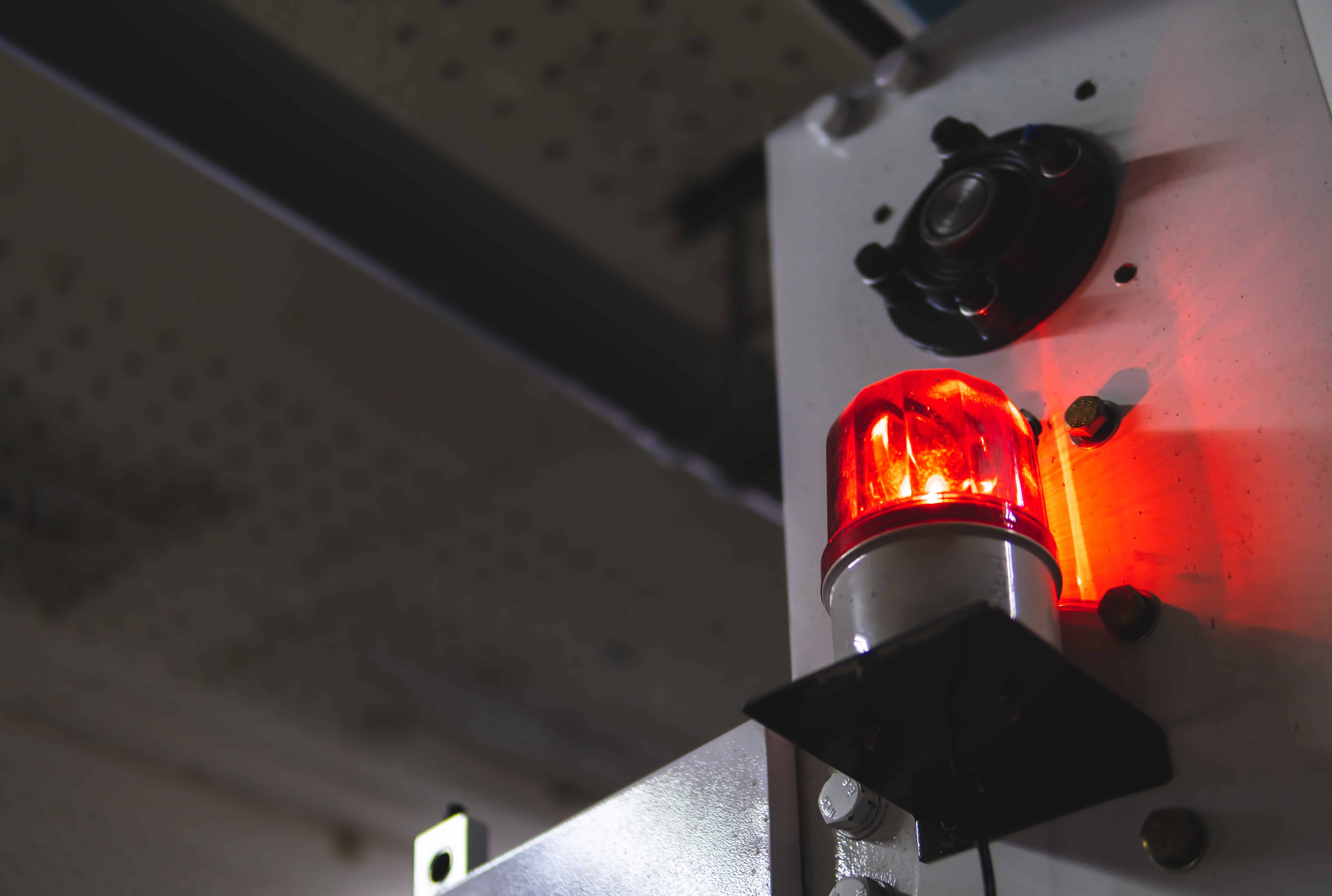 Close up of an alarm going off